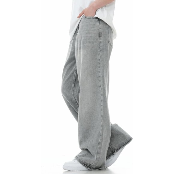 Y2K Baggy Jeans Unisex Wide Leg Vintage Denim Streetwear Casual - Picture 5 of 6